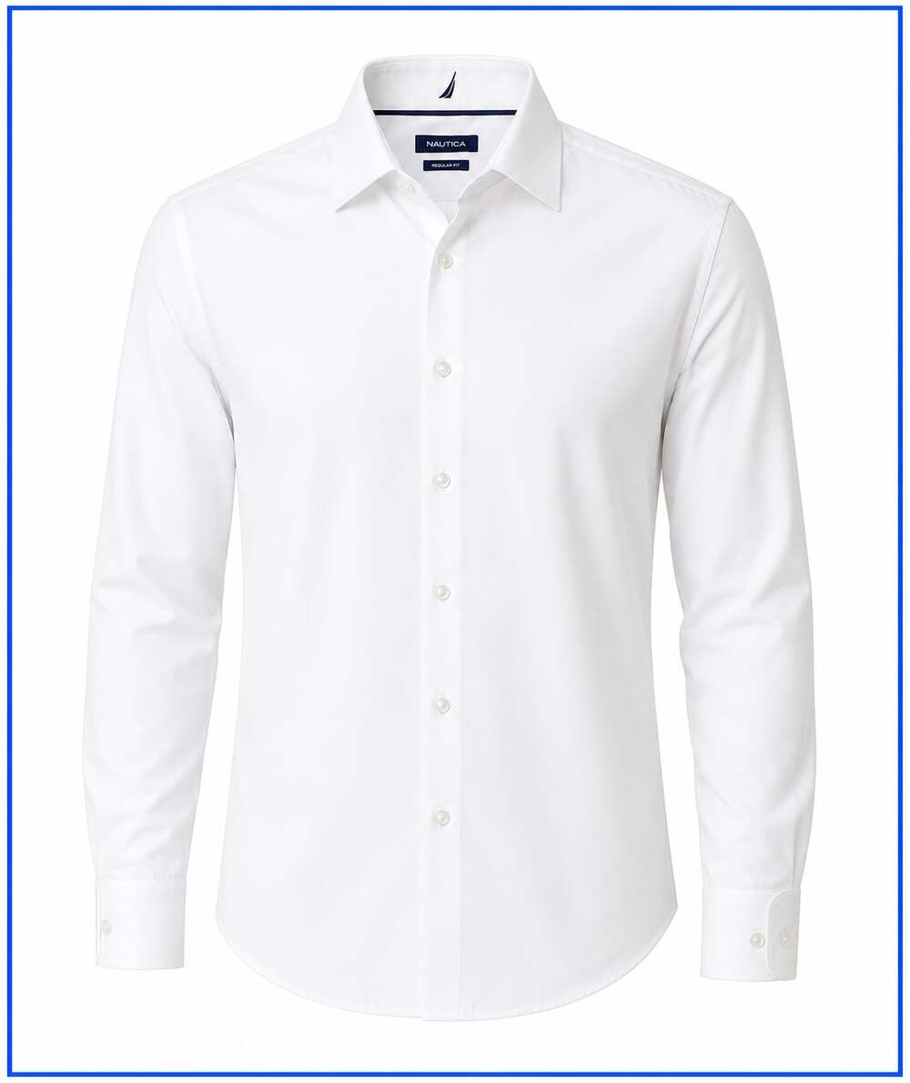 Nautica Fits US 16½/32-33 white regular fit dress shirt